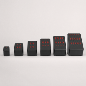 Charging station family lineup — 5 to 30 port sizes side by side