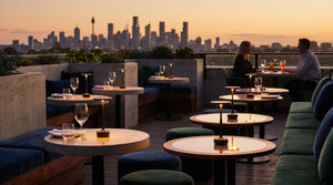 Lumen Pro lamps in a boutique hotel rooftop bar