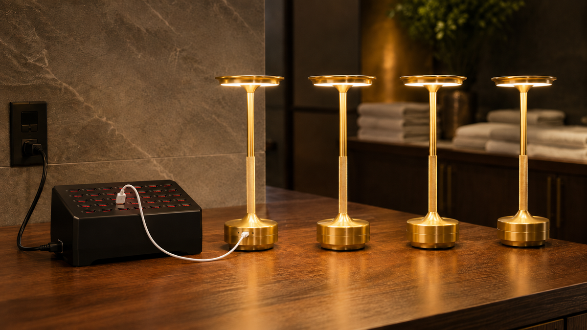 30-port charging station with Refresh Decor Luminous Lamps