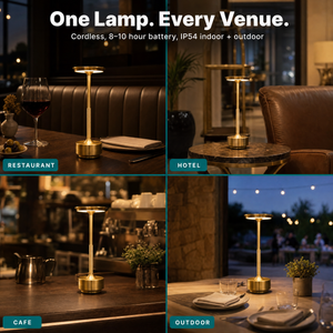 One lamp every venue — restaurant, hotel, cafe, outdoor patio