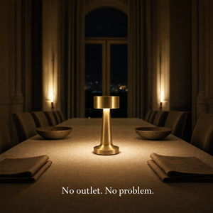 Cordless freedom — no outlet needed, anywhere on the table