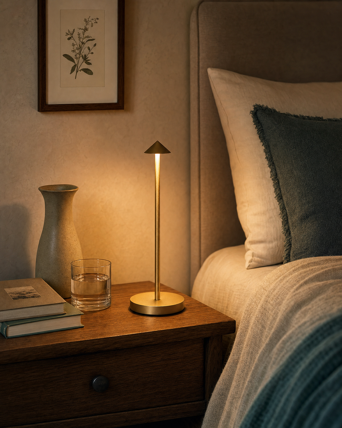 Home & Bedside — Pointing Lamp on nightstand